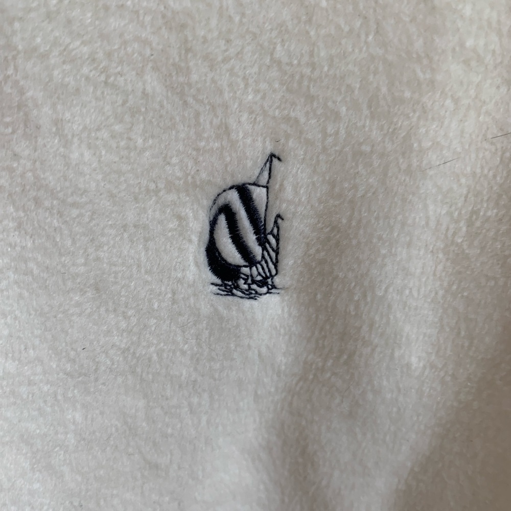 Nautica White/Cream Fleece Quarter Zip Pullover XL - Picture 4 of 4